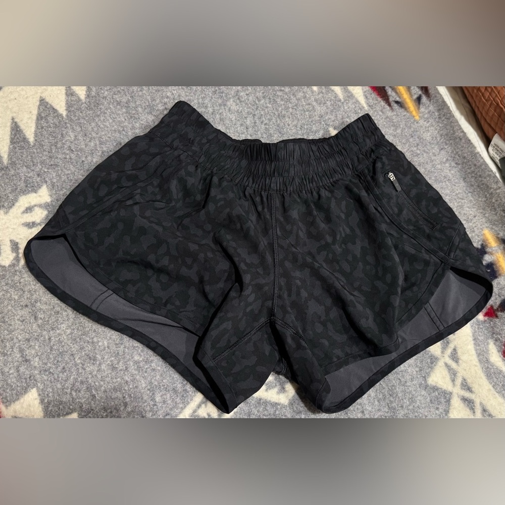 lululemon Track That High Lined Rise Shorts Leopard Camo 3”